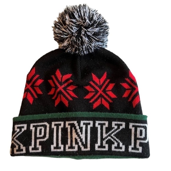 PINK VICTORIA's SECRET Winter Pom Pom Beanie —one size - Picture 1 of 3